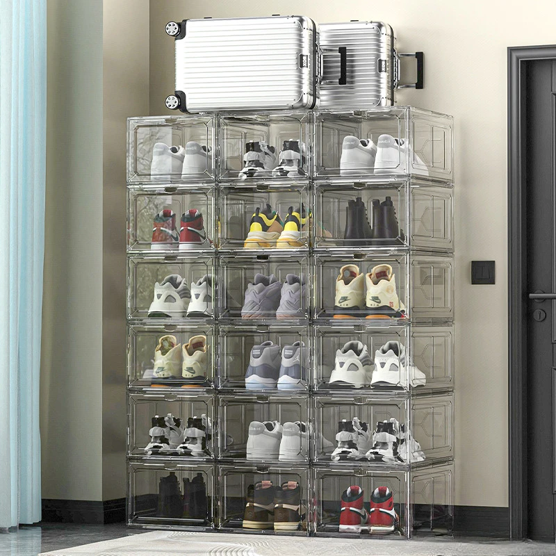 Six sided fully hard transparent shoe box storage plastic box AJ shoe storage box anti oxidation box home shoe display box