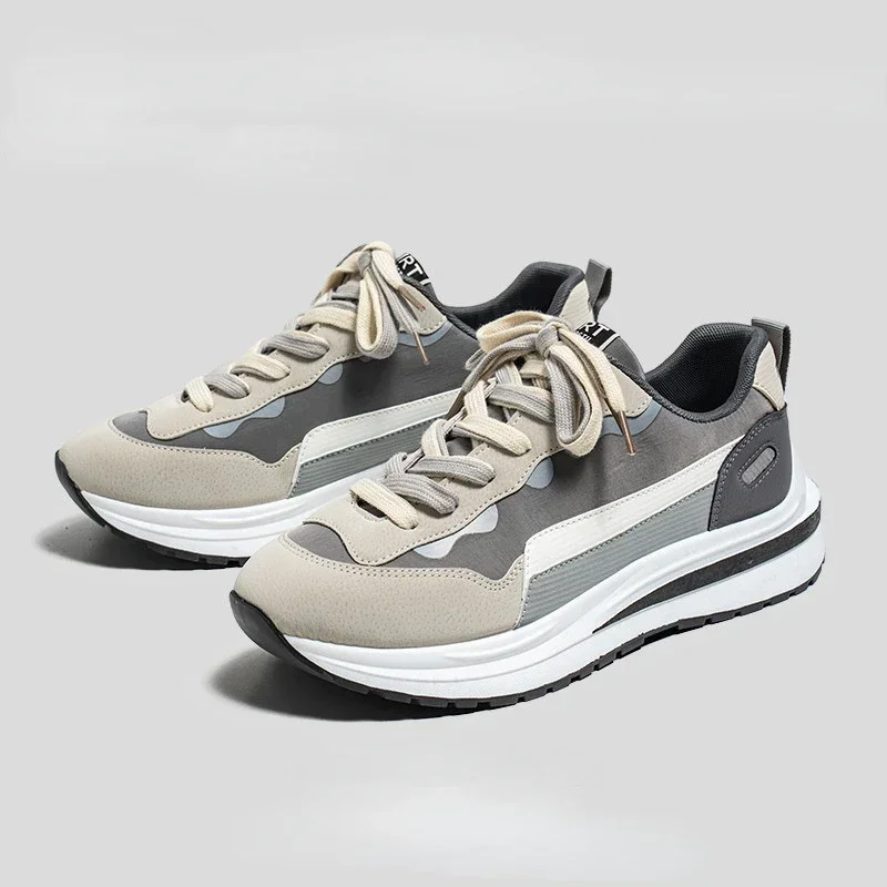 Fashion Platform Sneakers for Men Breathable Casual Shoes Sport Wedge Men Shoes Walking Shoes Color Matching Shoes Men 2023 New