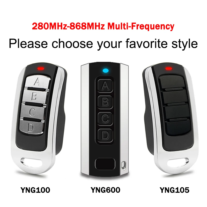 Garage Door Remote Control Multi-Frequency Variable Code 280MHz-868MHz Duplicator Grabber Garage Door Opener Keychain Auto Scan