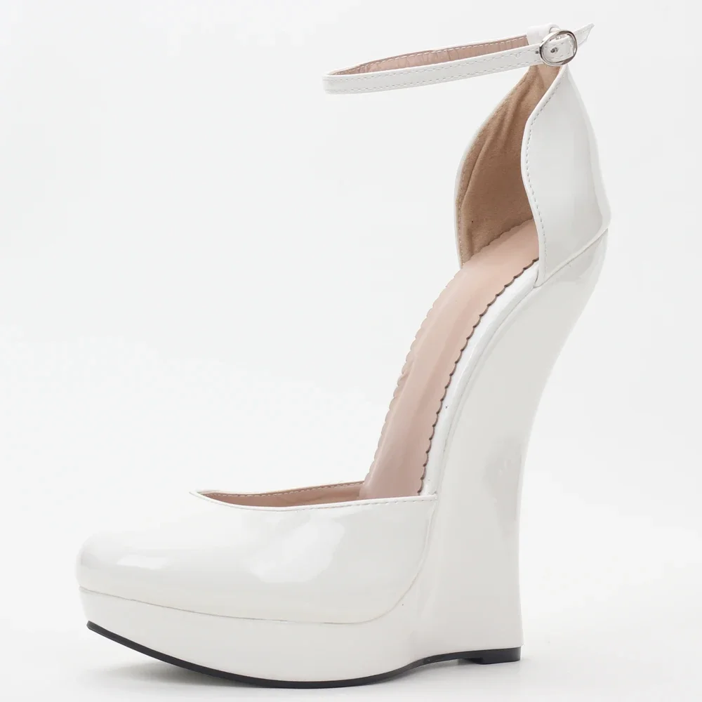 7 "عالية الكعب منصة أسافين الكعوب صنم مثير الميزات ملهى ليلي عرض الحفلات الكاحل الأشرطة مضخات حجم كبير 36-46 #4