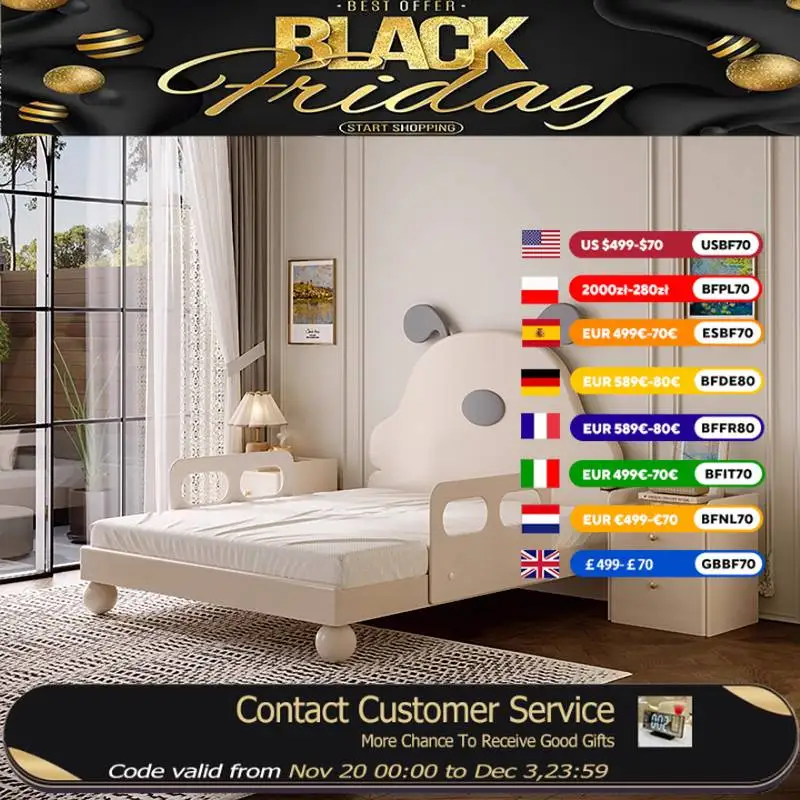 

Comforter Sleeping Kids Bed Decoration Boundary Single Bedroom Baby Bed Princess Modern Style Lit Pour Enfants Kids Furniture