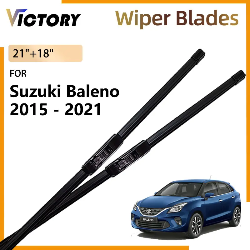 

For Suzuki Baleno WB 2015 2016 2017 2018 2019 2020 2021 Accessories Natural Rubber Car Front Wiper Blades Window Brushes 21"+18"