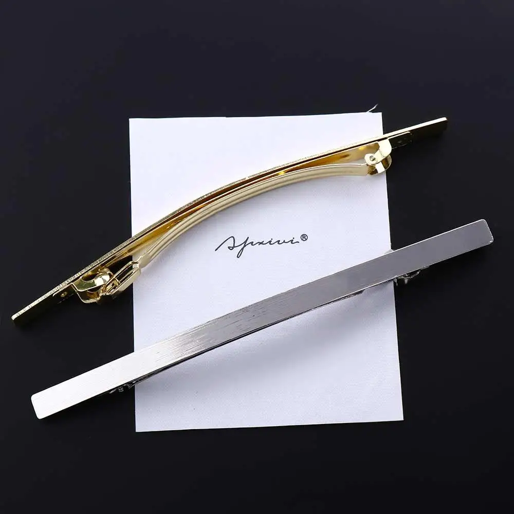 1 Pc Zinc Alloy Side Clip Horizontal Clip Personality One Word Clip Geometric Headwear Creative Barrette Apparel Accessories