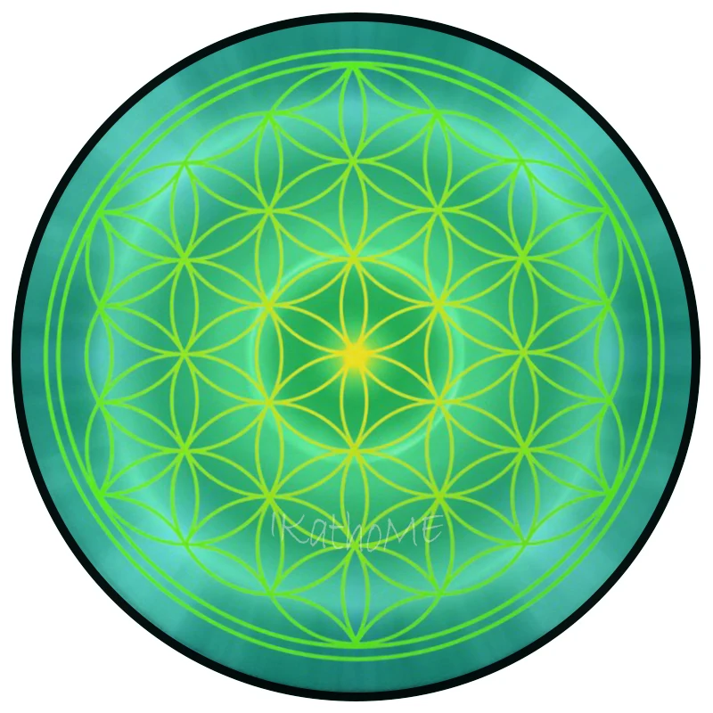 Green/Purple Flower of Life Carpet Circular Non-slip Yoga Mat Meditation  Reiki Healing Witchcraft supplies Home decor