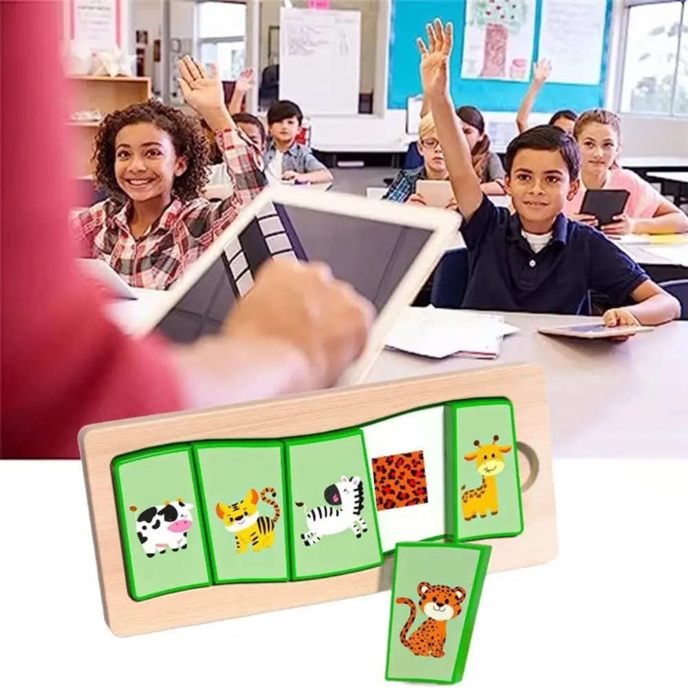 Drewniane puzzle, zabawki edukacyjne, puzzle 3D, wzory, rozwój poznawczy, interaktywna gra planszowa do dopasowywania kształtów, zabawki Montessori DIY, puzzle ze zwierzętami.