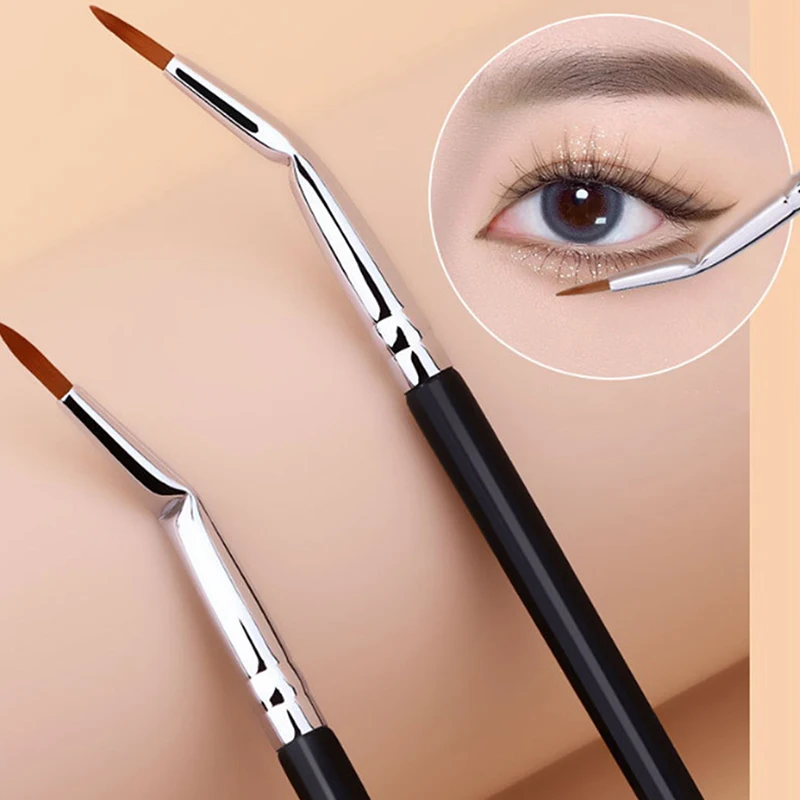 

1 шт. Скошенная кисть для подводки глаз, для гелевых, жидких и пудровых текстур, синтетический ворс, косметический инструмент для глаз