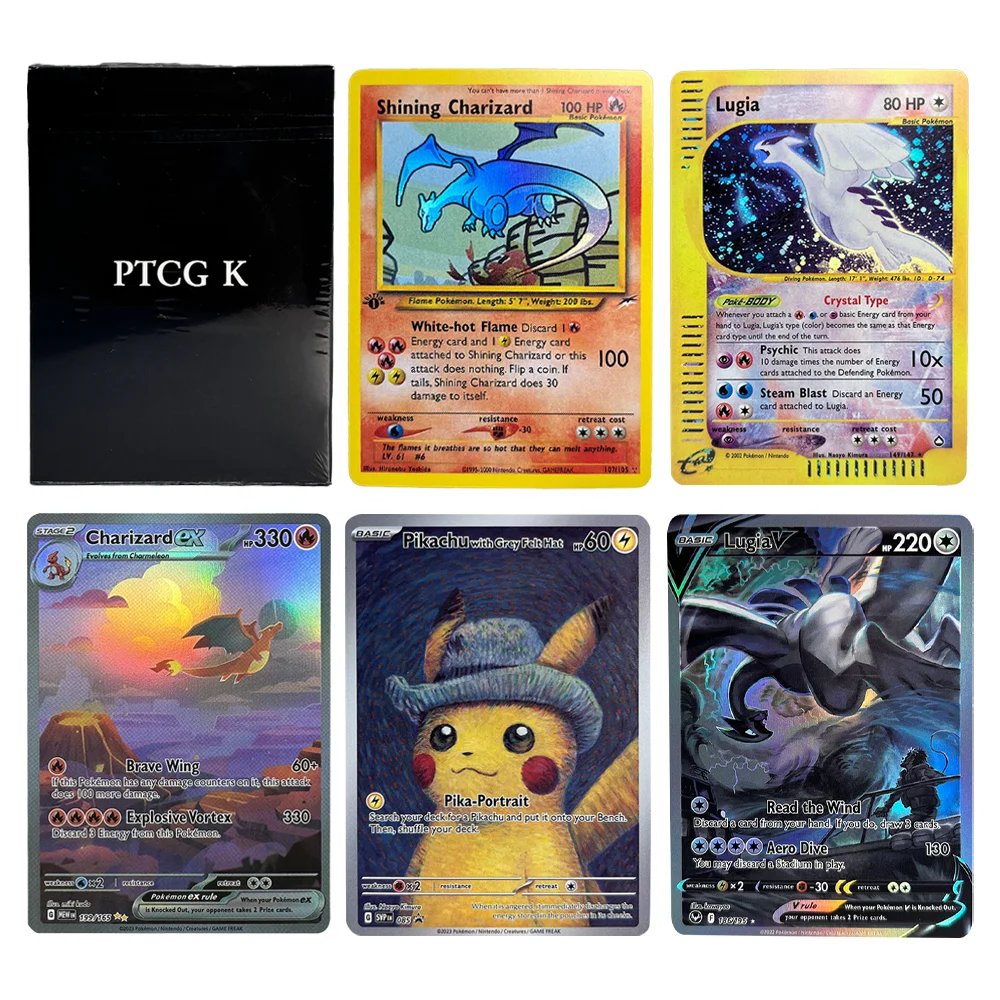 

PTCG-K Proxy Cards Pikachu Lugia Umbreon Charizard-GX Entei Rayquaza Arceus Chien-Pao Burning Shadows PKM Foil Cards Whole Set