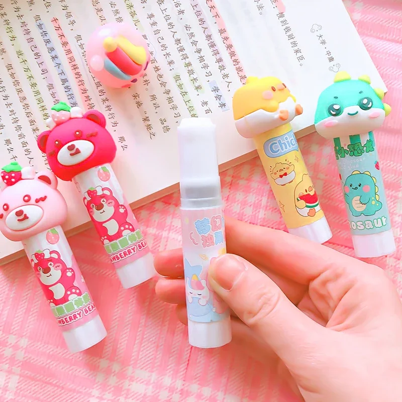 Kawaii Aesthetic stationery supplies office accessories stationery items cute Cartoon Hand Work Solid Color solid glue