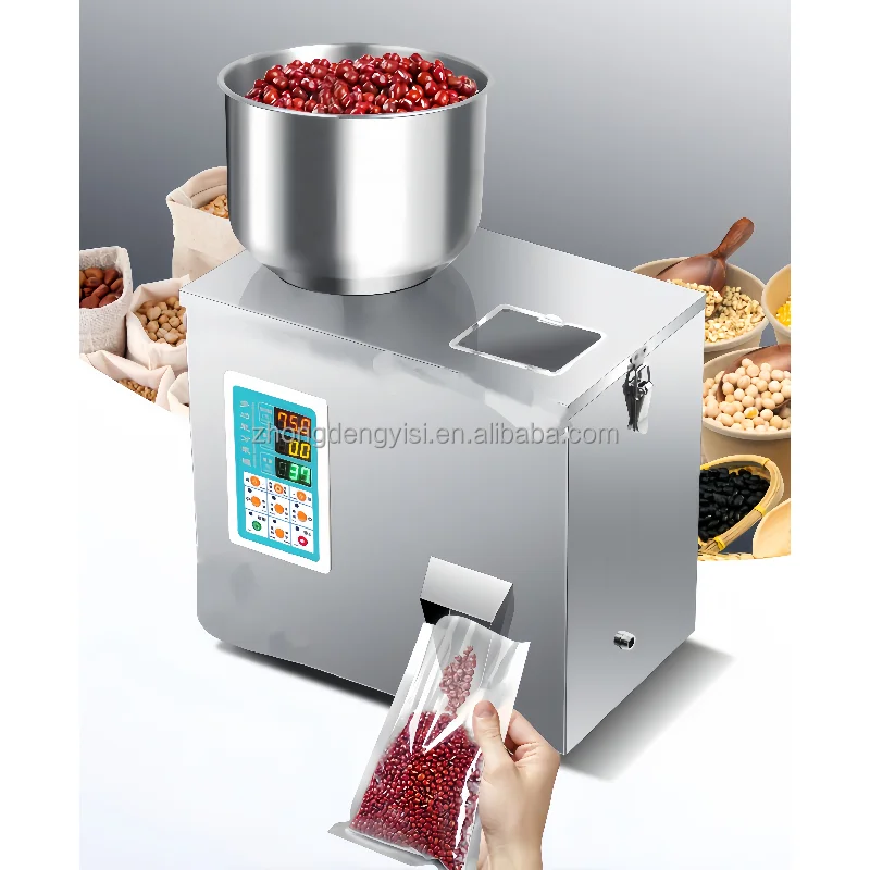 Voedselpoeder- en korrelvulmachine voor koffie Kleine zakken Rijst Snoep Noten Flessen en zakken Geschikt voor kleine bedrijven