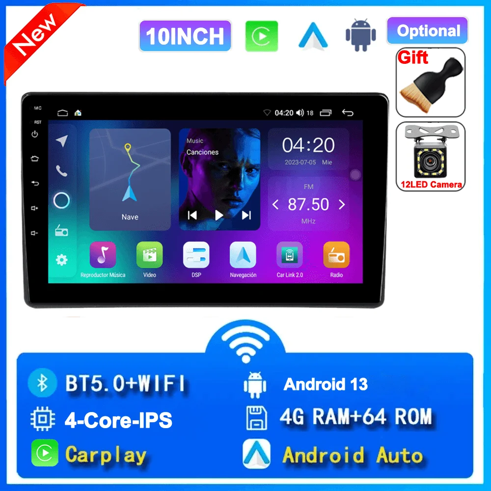 7/9/10 ''2 Din Android 13 auto Autoradio 64G Multimedia Video Universele Stereo Carplay gps Voor Volkswagen Nissan Hyundai Kia speelgoed
