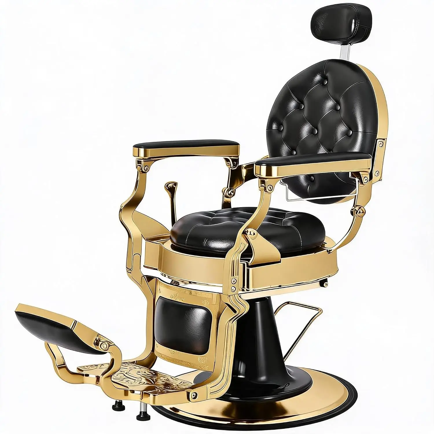 Sillón de Barbería Vintage Resistente y Multiusos, Silla Hidráulica Reclinable para Salón de Belleza y Estilismo con Giro de 360° °   Giratorio, Ajustable, Personalizado