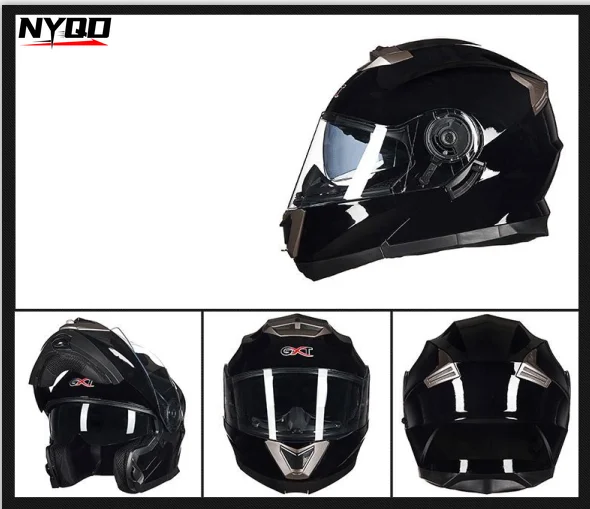 GXT160 uomo Flip Up Moto Casco pedali Moto Moduler Dual Lens Motocross caschi integrali Casco Moto Casque