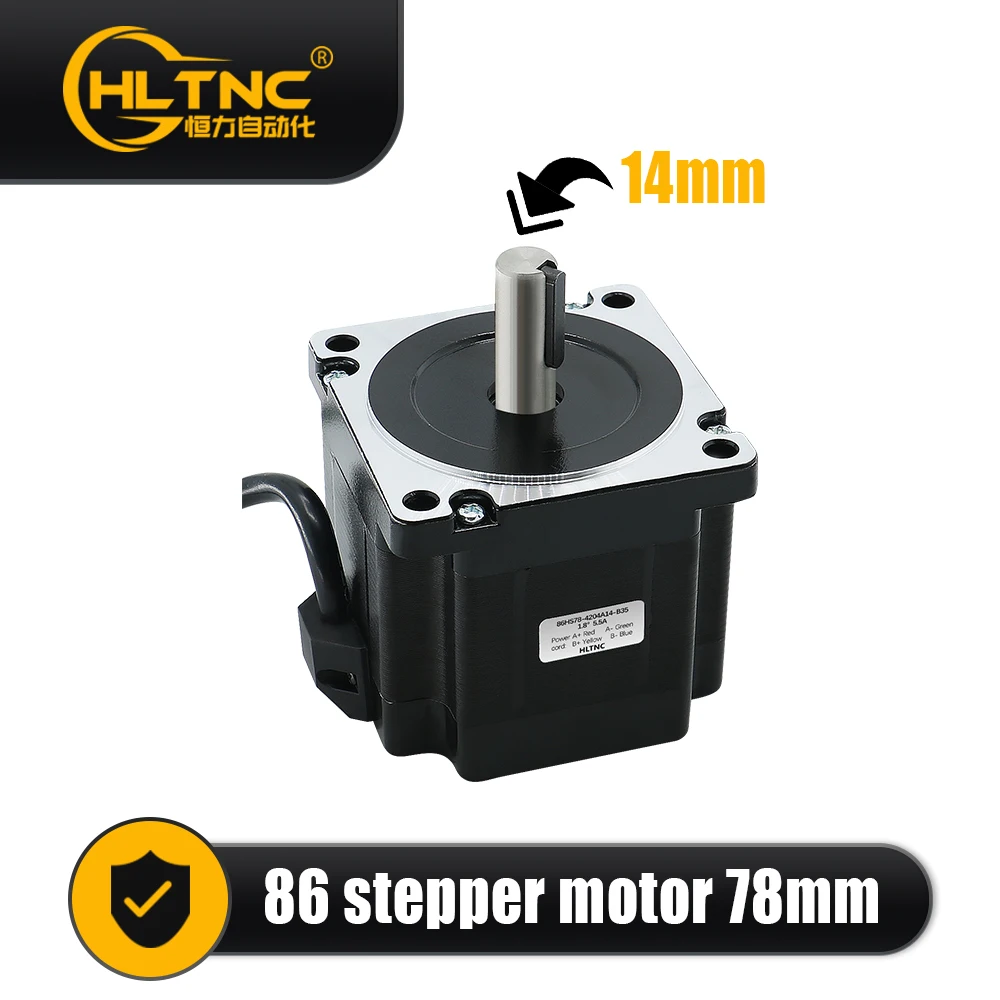 

Nema34 Шаговый двигатель 86 Фланец 86HS78 5,5A 4 Нм 571 унций Двигатель постоянного тока с 4 выводами 1500 об/мин для фрезерного станка с ЧПУ
