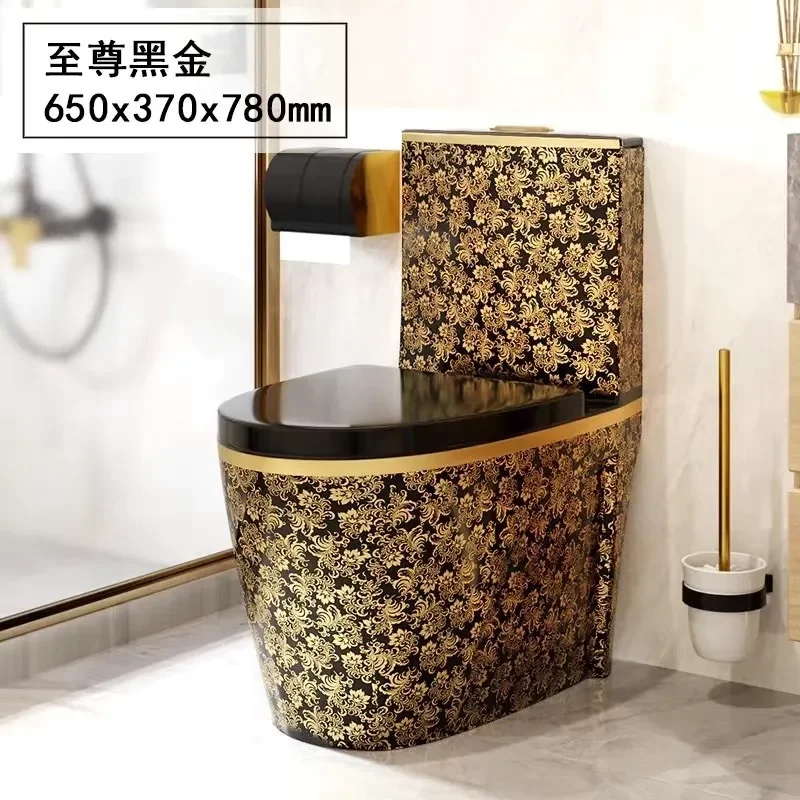 Black One Piece Ceramic Toilet Siphon Flush Large Diameter Export Color Modern Bathroom Sanitary Ware
