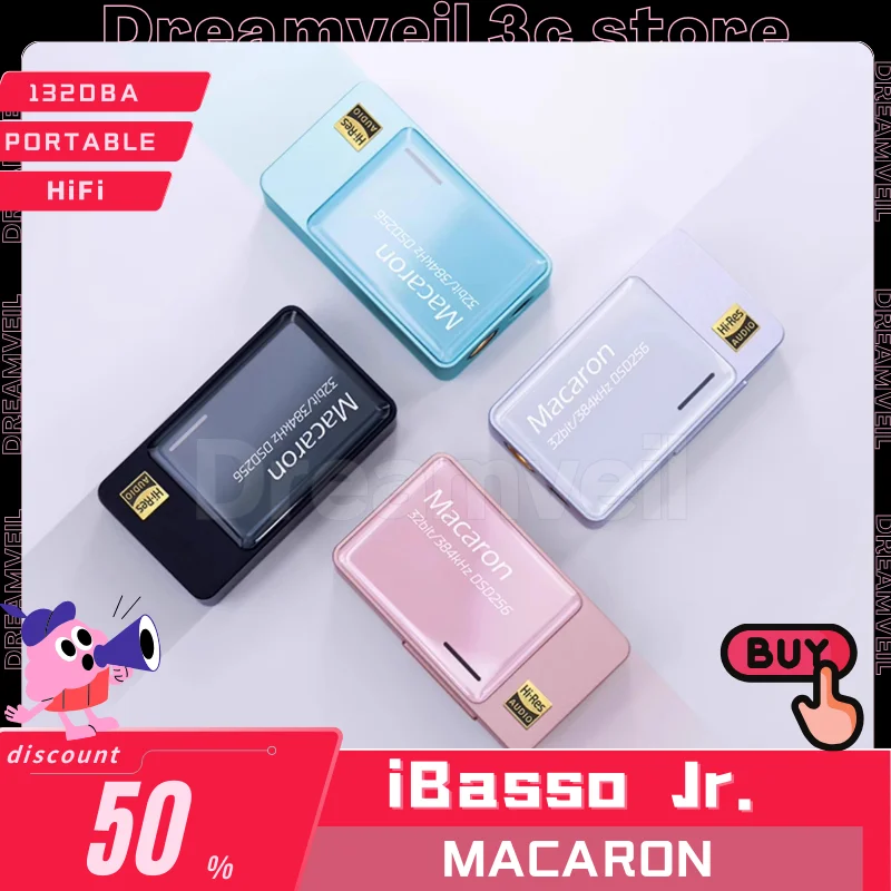 

Ibasso Jr. Macaron Dual Cs43131 Dac Headphone Amp 3.5+4.4 Outport Small Tail Decoding Earphone Amplifier For Mobile Phone Custom