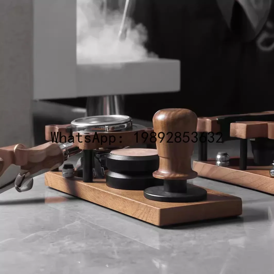 

A5.14 Multifunctional solid wood espresso tamper station with coffee portafilter holder