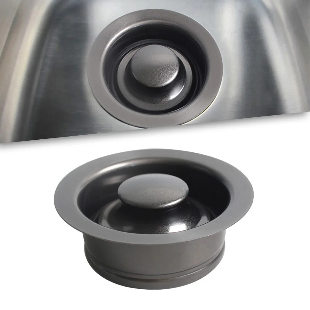 

1pc 114mm Stainless Steel Kitchen Sink Stopper Cover Garbage Disposal Flange Drain For 88mm To 95mm Water Tank Openings