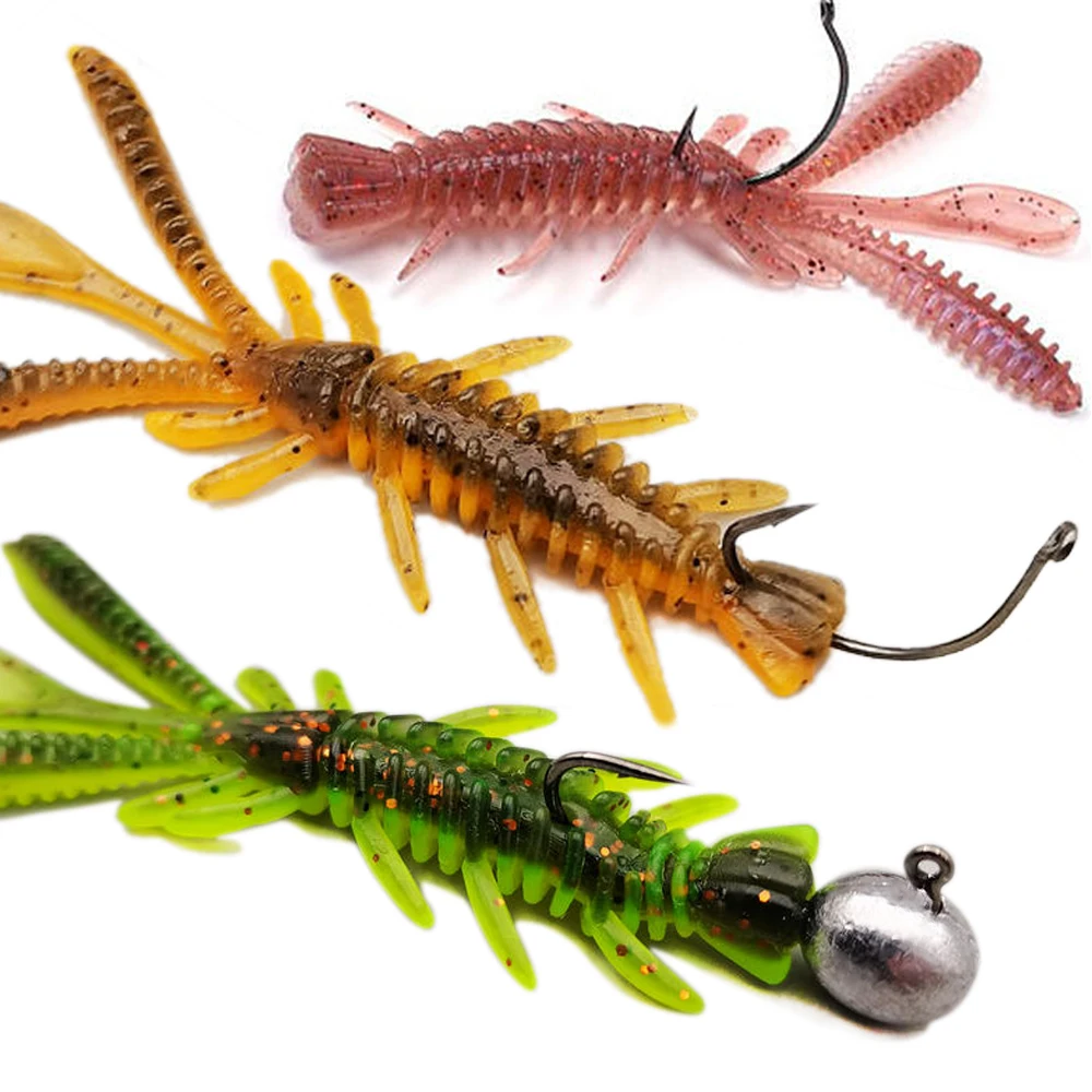 Schwimmende Weichköder-Set 5cm 6cm 7cm Garnelen-Jig-Rig Pesca Angelausrüstung 10Stk 20Stk Köder-Tackle Silikon-Swimbait Karpfen-Lockmittel – Detail 6