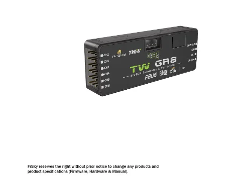 FrSky TW GR8 Dual 2.4G Receiver with 8CH Ports