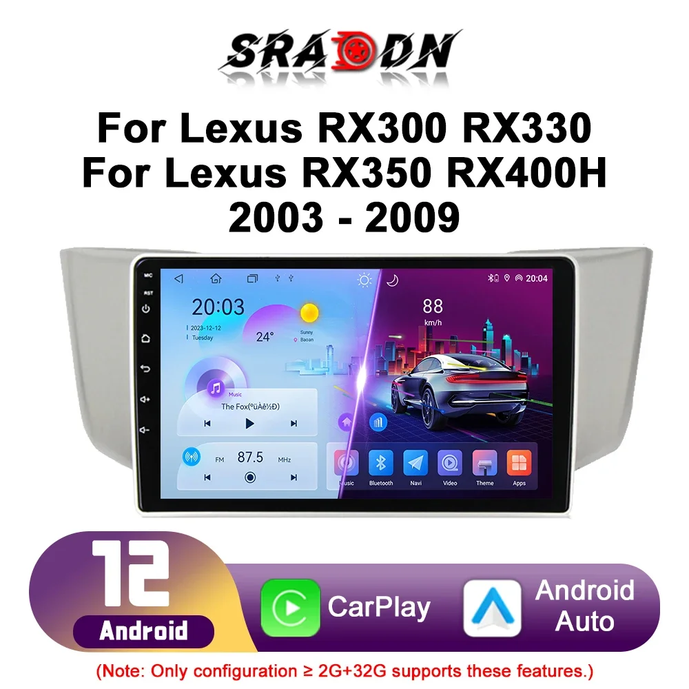 Dla Lexus RX300 RX330 RX350 RX400H 2003 2004 2005 2006 2007 2008 2009 2010 2011 2012 2013 2014 Radio samochodowe Android Carplay Odtwarzacz