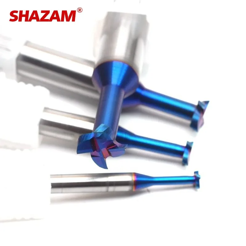 SHAZAM Tungsten Steel Alloy Milling T Slot Cutters Machining Hard Steel Salloy Steels HRC70 Special Groove Type Cutters 1pcs