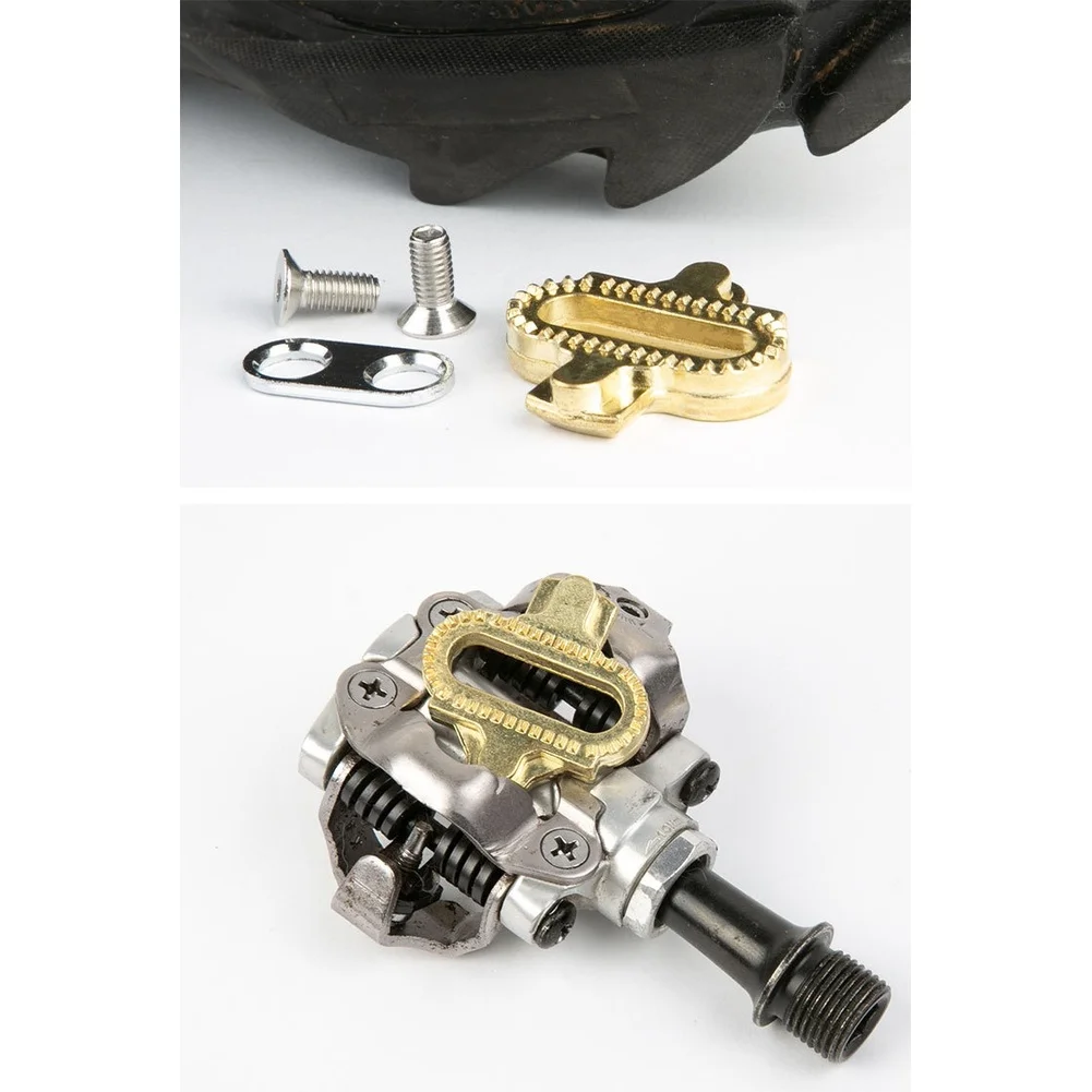 For SPD Cleats for MTB Use Brass Alloy Material One Way Release High Grip Teeth 3.6x3.5x0.7cm Compatible System