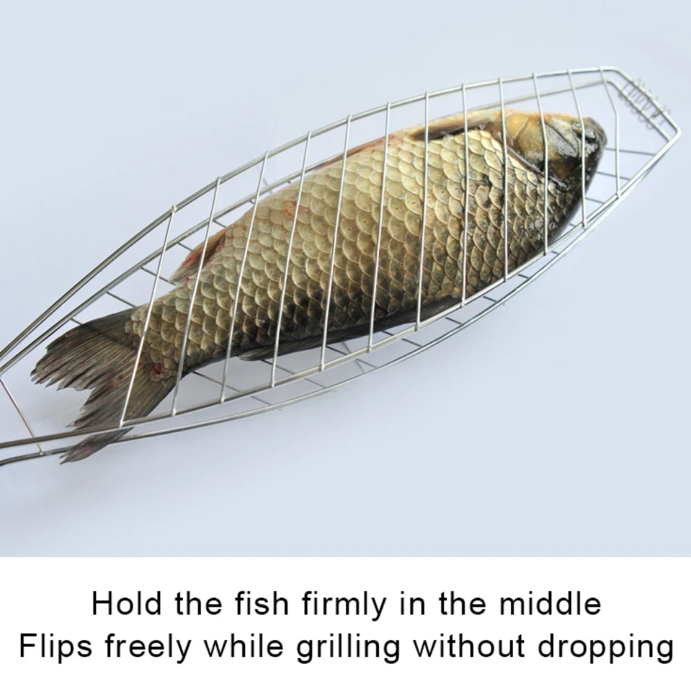 Roasting Fish Grilling Basket Vegetable with DIY Flexible Nonstick Folding Handle Outdoor Barbecue Tool Portable Burger Mesh BBQ