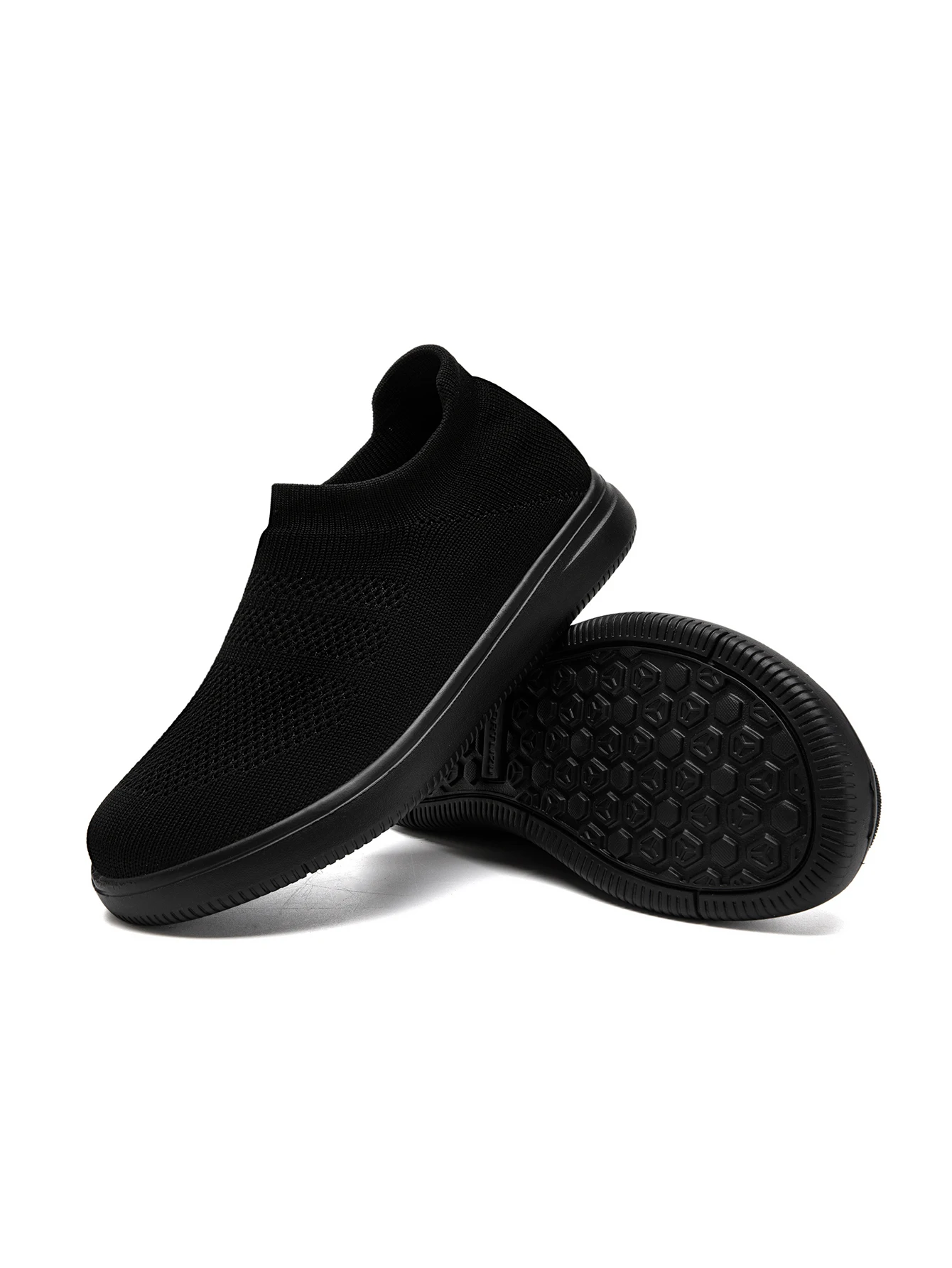 Damen-Socken-Sneaker, Slip-On, atmungsaktive Flying-Knit-Schuhe, weich, rutschfest, leicht, flache Walking-Loafer, Damen-Büro- und Alltagsschuhe – Detail 17