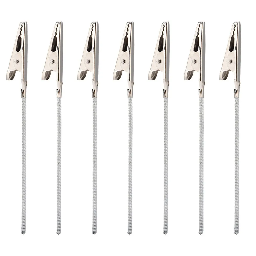 50 Pcs 4 Inch Wire Alligator Clips Long-Tailed Alligator Clamp Photo Memo Clips Metal Iron Long Tail Clips