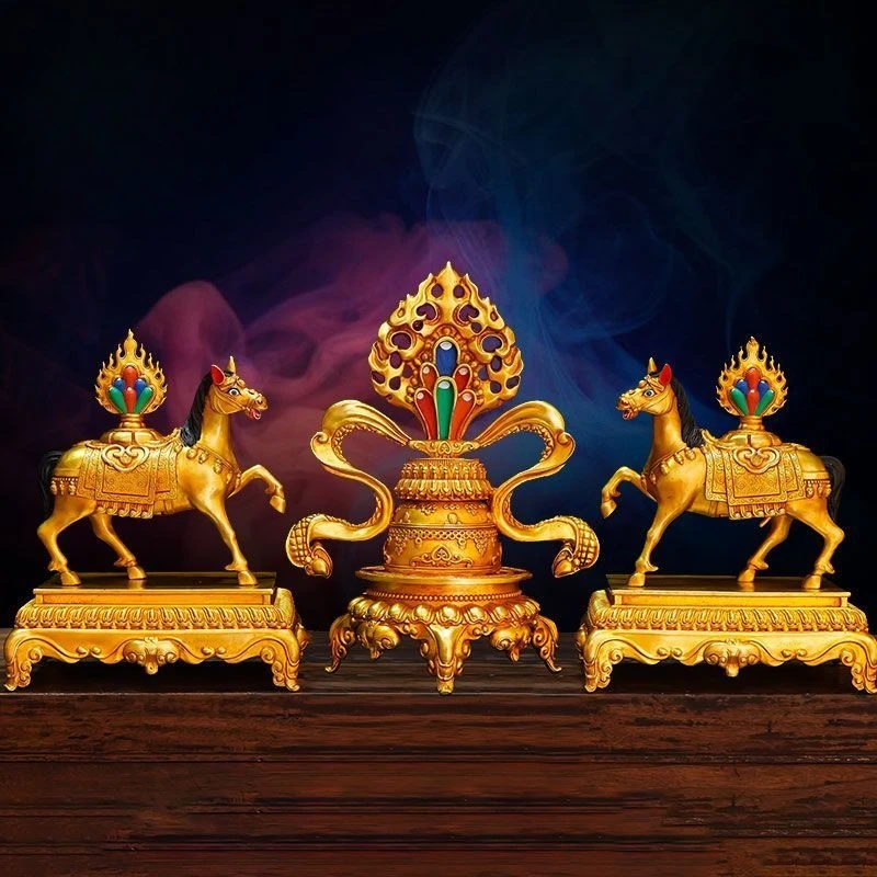 

Ruyibao ornament home desktop copper gilt engraving and painting handicrafts