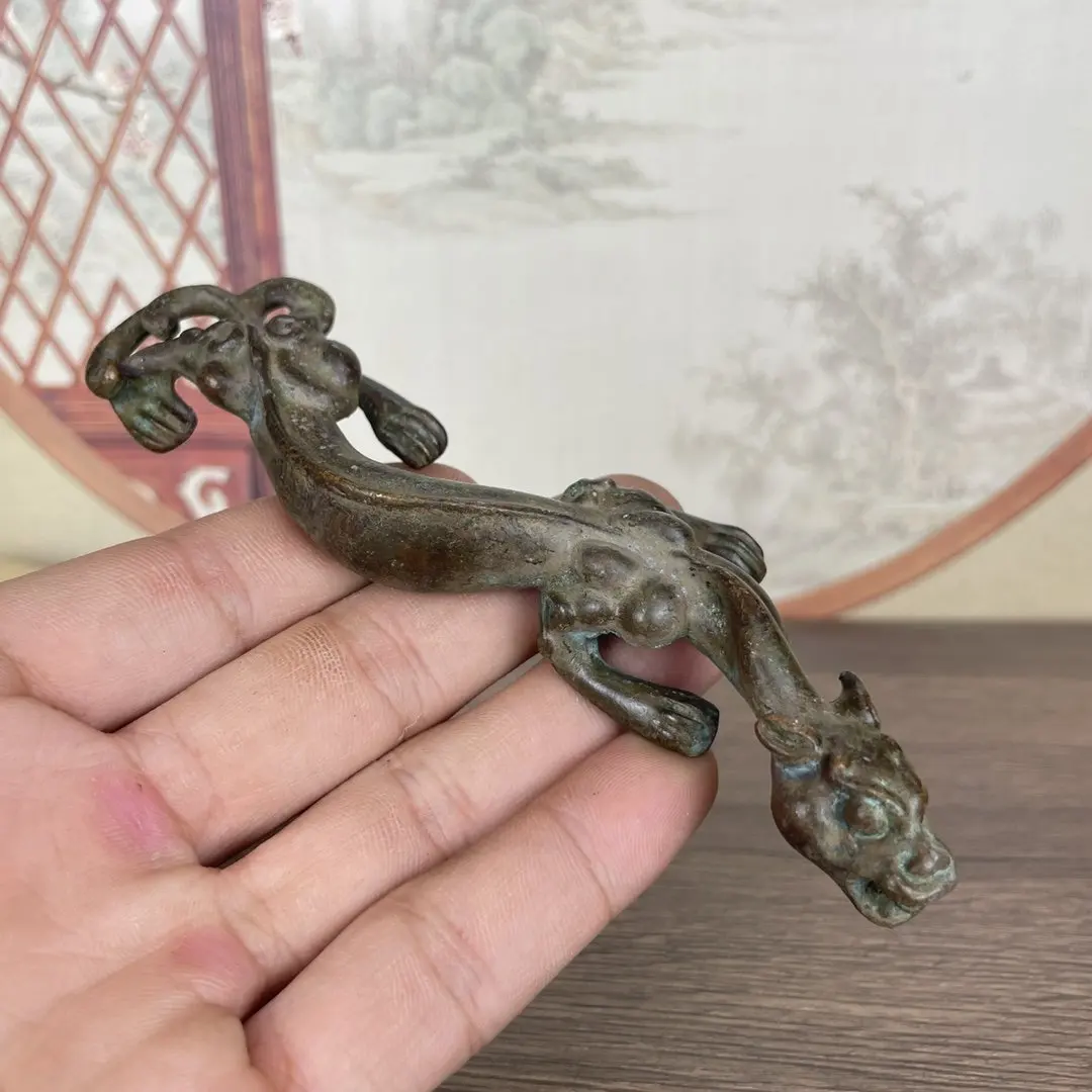 

Bronze Dragon Glass Dragon Ornament Household Paperweight Study Pixiu Pen Holder Ornament Office Ornament