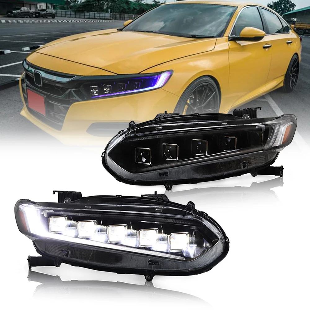 Headlights For Honda Accord 10 Gen 2018-2022 LED HeadLamps Auto Accessories Start-Up Animation With A Splash Of Blue