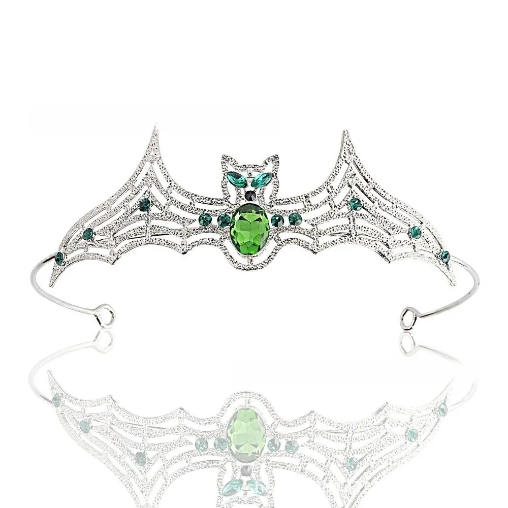 

Elegant Metal Halloween Bat Hairband Dark Multicolor Rhinestone Crowns Korean Style Sparkling Halloween Tiara Festival