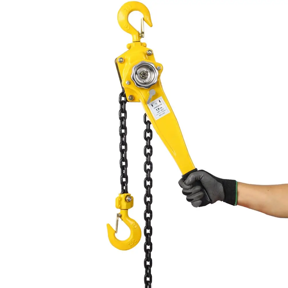 Lever Chain Hoist 1 1/2 Ton 3300LBS Capacity 20 FT Chain Come Along with Heavy Duty Hooks Ratchet Lever Chain Block Hoist Lift