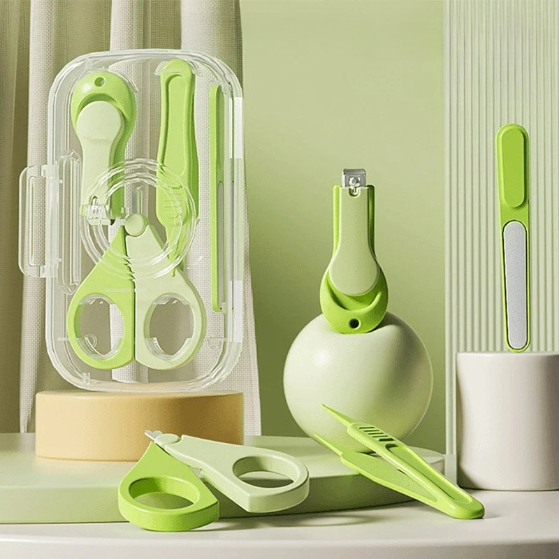 

New 4pcs Baby Healthcare Kits Baby Nail Care Set Infant Finger Trimmer Scissors Nail Clippers Storage Box For Travel