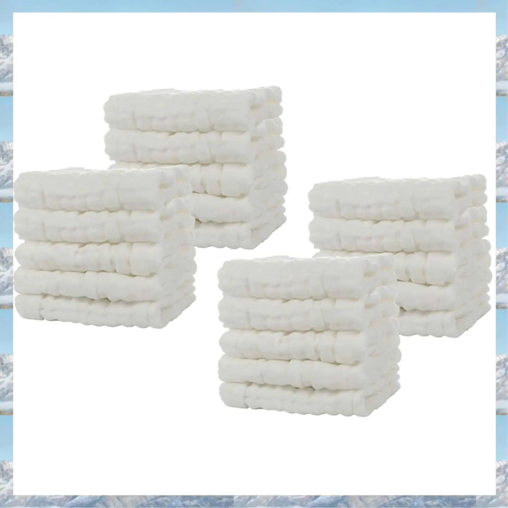 

L81A 2025-Baby Muslin Bath Towels, 20 Pack Of Reusable Soft Absorbent Cotton Baby Face Towel, For Baby's Delicate Skin White