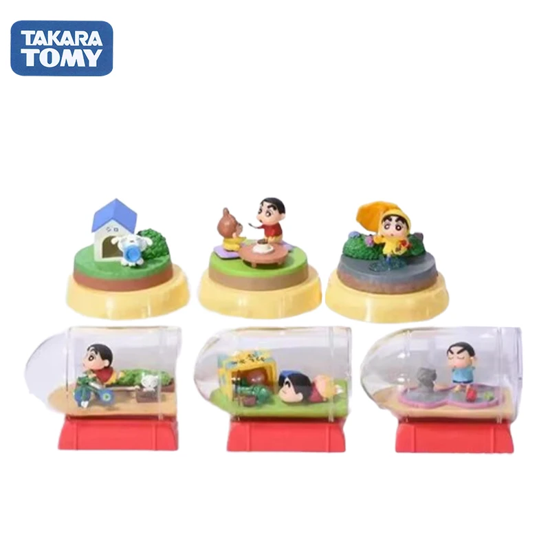 TAKARA TOMY-Scène Miniature Shin-chan, Ornements de Bureau, Modèles Périphpopularité Mignons, Jouets pour Enfants, Figurines Chims, Cadeau d'Anniversaire