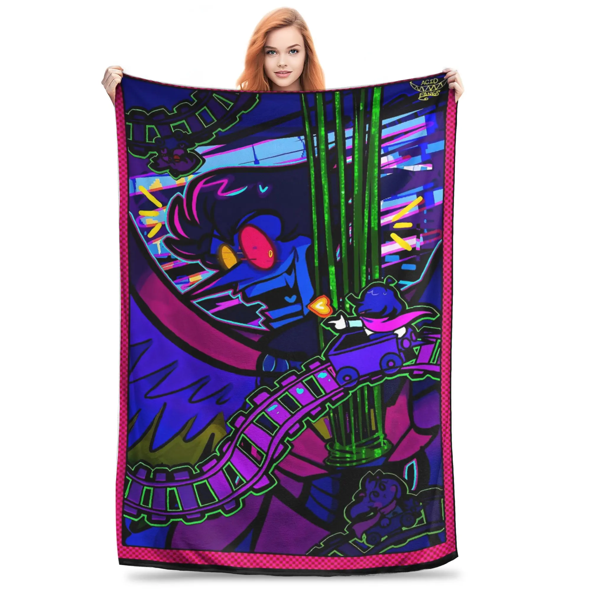Tenna Deltarune Game It’s TV Time Meme Super Warm Blanket Plush Throw Blanket Funny Bedroom Flannel Bedspread Sofa Bed Cover