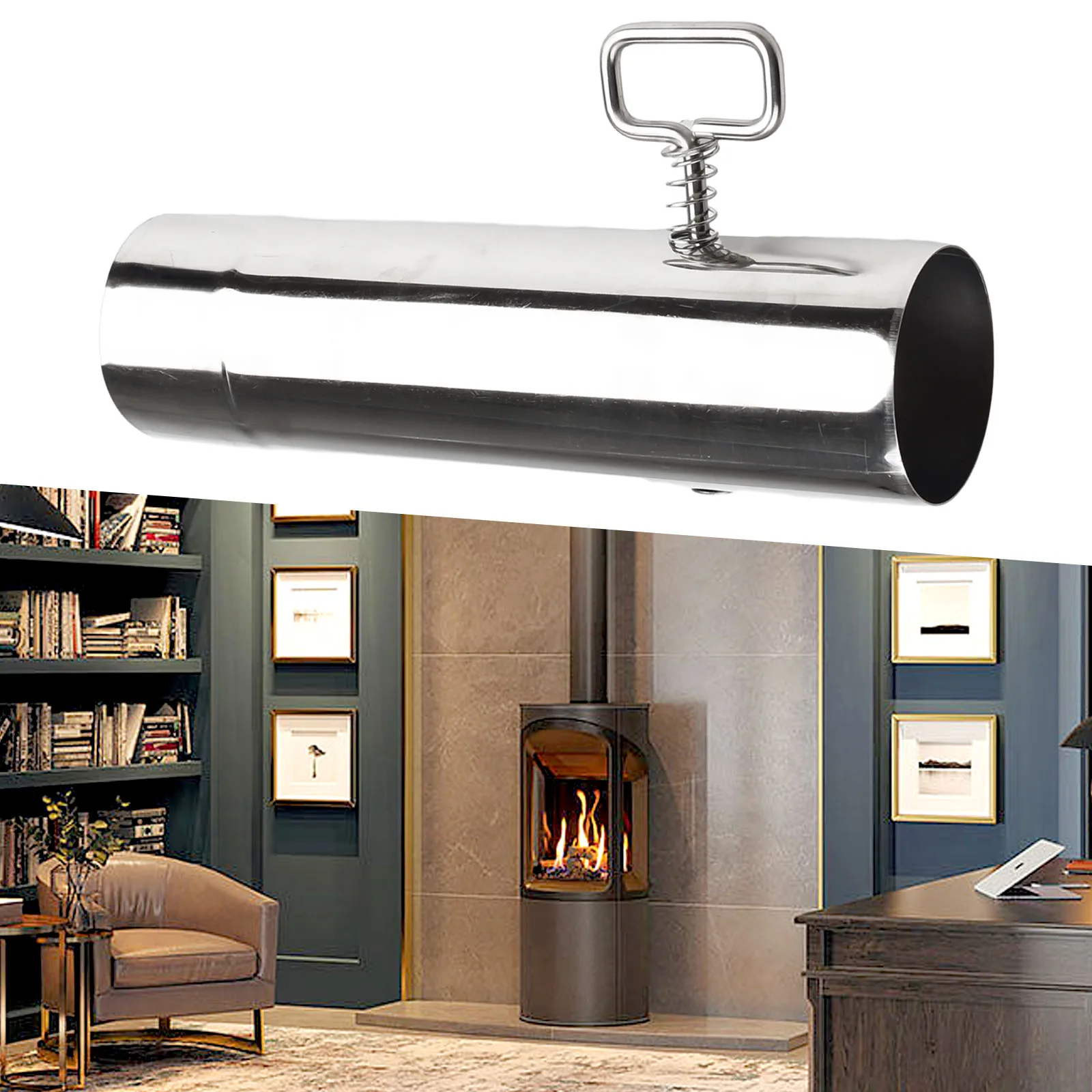 60mm Stainless Steel Stove Pipe Flue Adapter for Wood Burning Stove Chimney Teepee Outdoor Fireplace and Furnace Ventilation