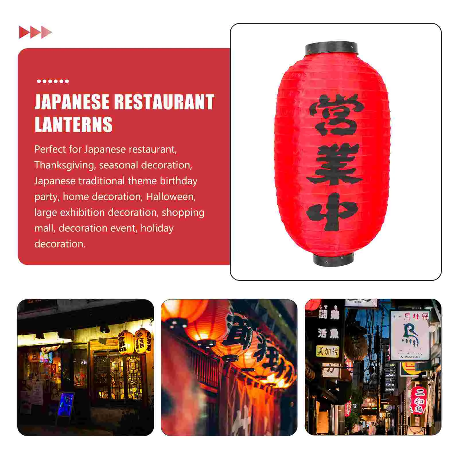 Japanese Decor and Korean Lanterns Hanging Waterproof Pendant Decorative Foldable Sushi Shop Ornament Red Exquisite