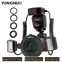 Yongnuo YN24EX TTL Macro Ring Flash Dual Light Heads Speedlite for Canon Sony Oral Cavity Food Jewelry Insect Close-up Shooting