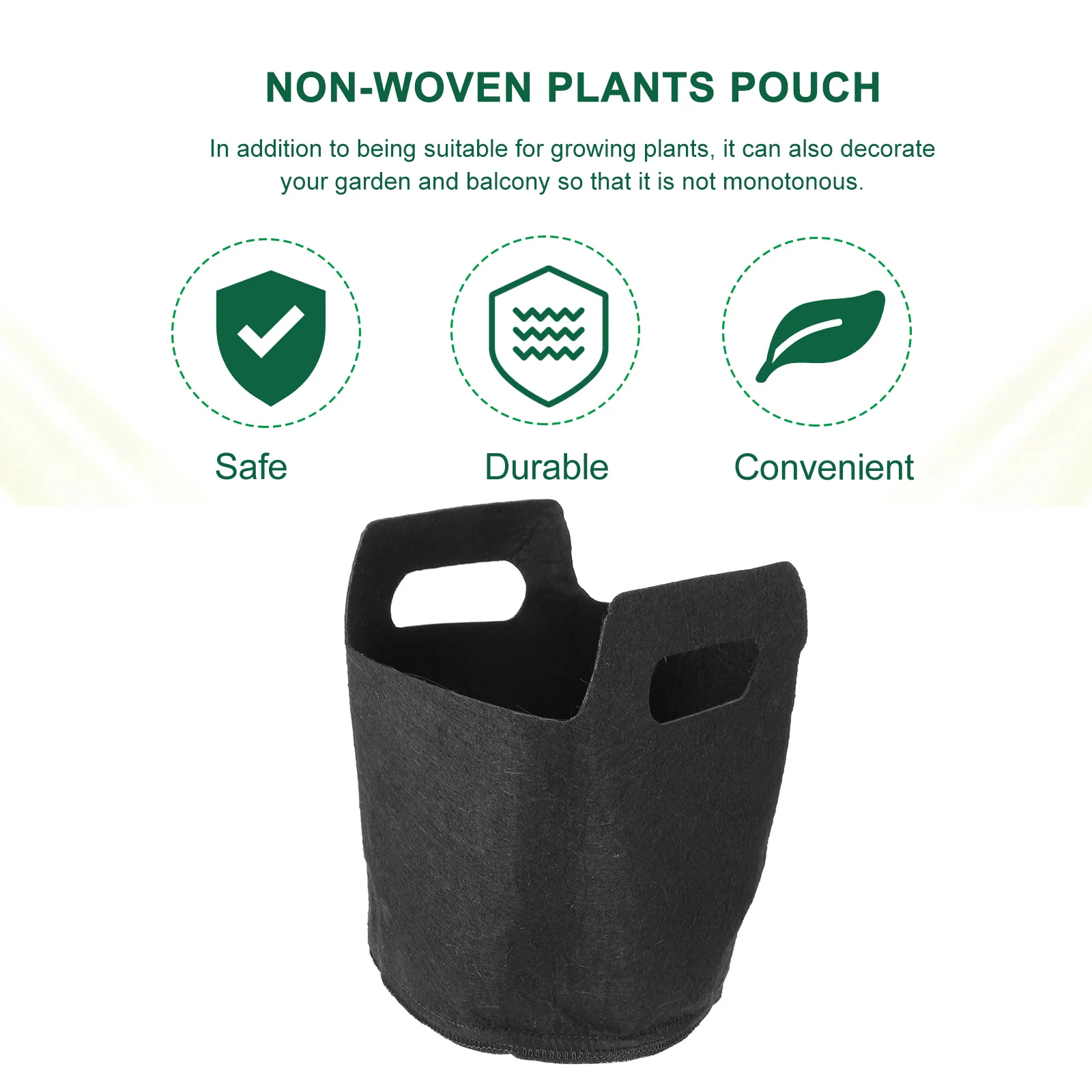 5 قطعة أكياس الحضانة النباتية غير المنسوجة النسيج تنمو أكياس مقابض قوية دائم حديقة الأواني ل Pernials العصارة الخضروات