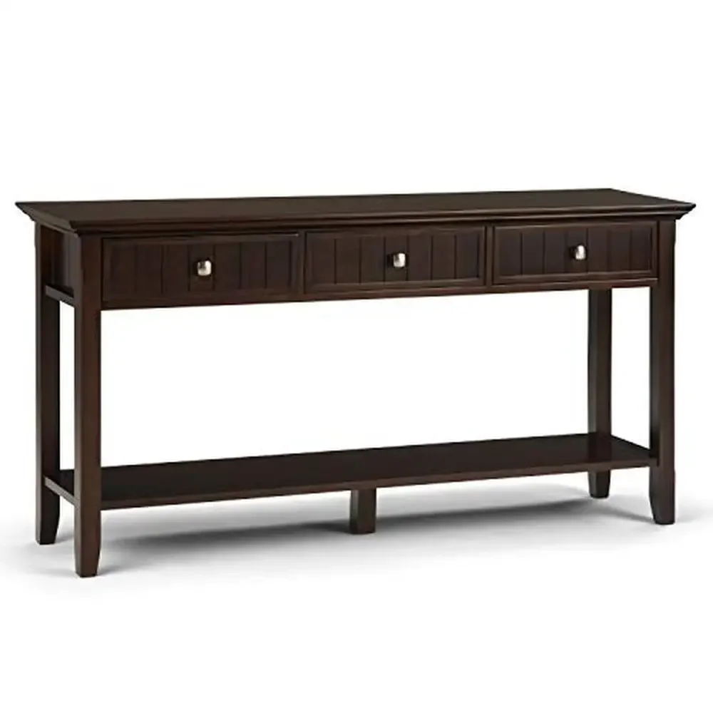 Acadian Transitional Modern Wide Console Sofa Entryway Table Solid Wood 60