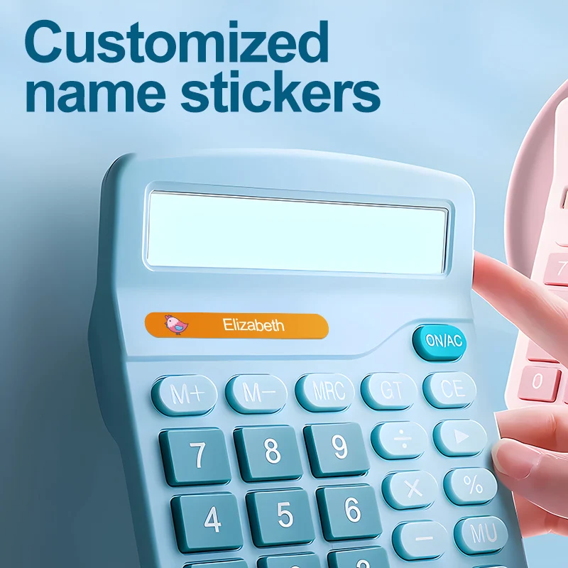 Colorful Customized Name Stickers for School Essentials, ravel Cups & Office Equipment-Removable Personalized Waterproof Labels