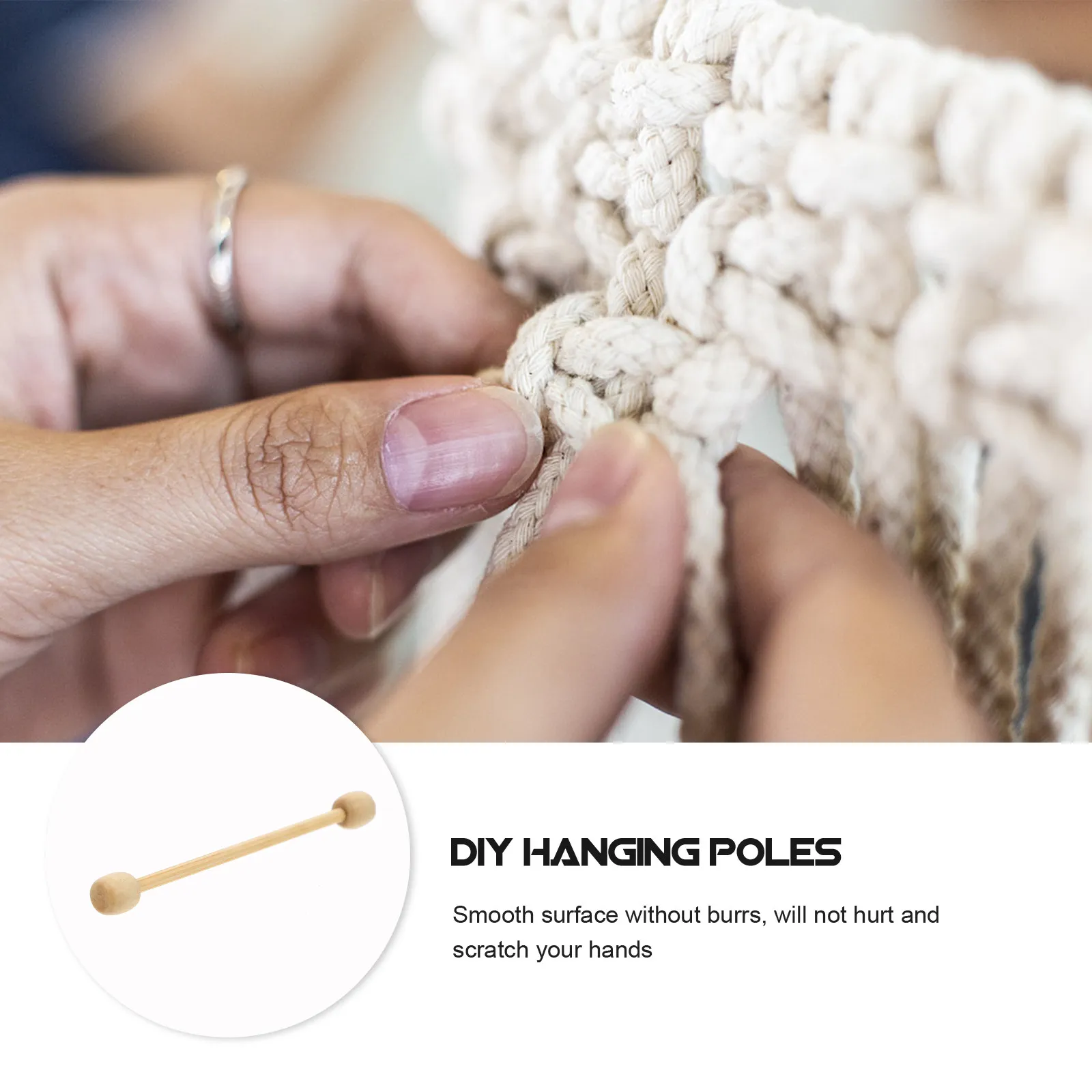 

20Pcs Smooth Wooden Tapestry Rods for Small Handmade Banners Mini Flags Woven Accessories Tapestry Making Mini Sticks