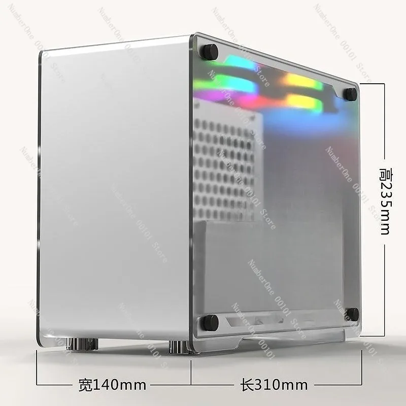 All Aluminum Side Vent A4 ITX Mini Case, Supports SFX Power Supply, Simple Portable Compact Desktop Host