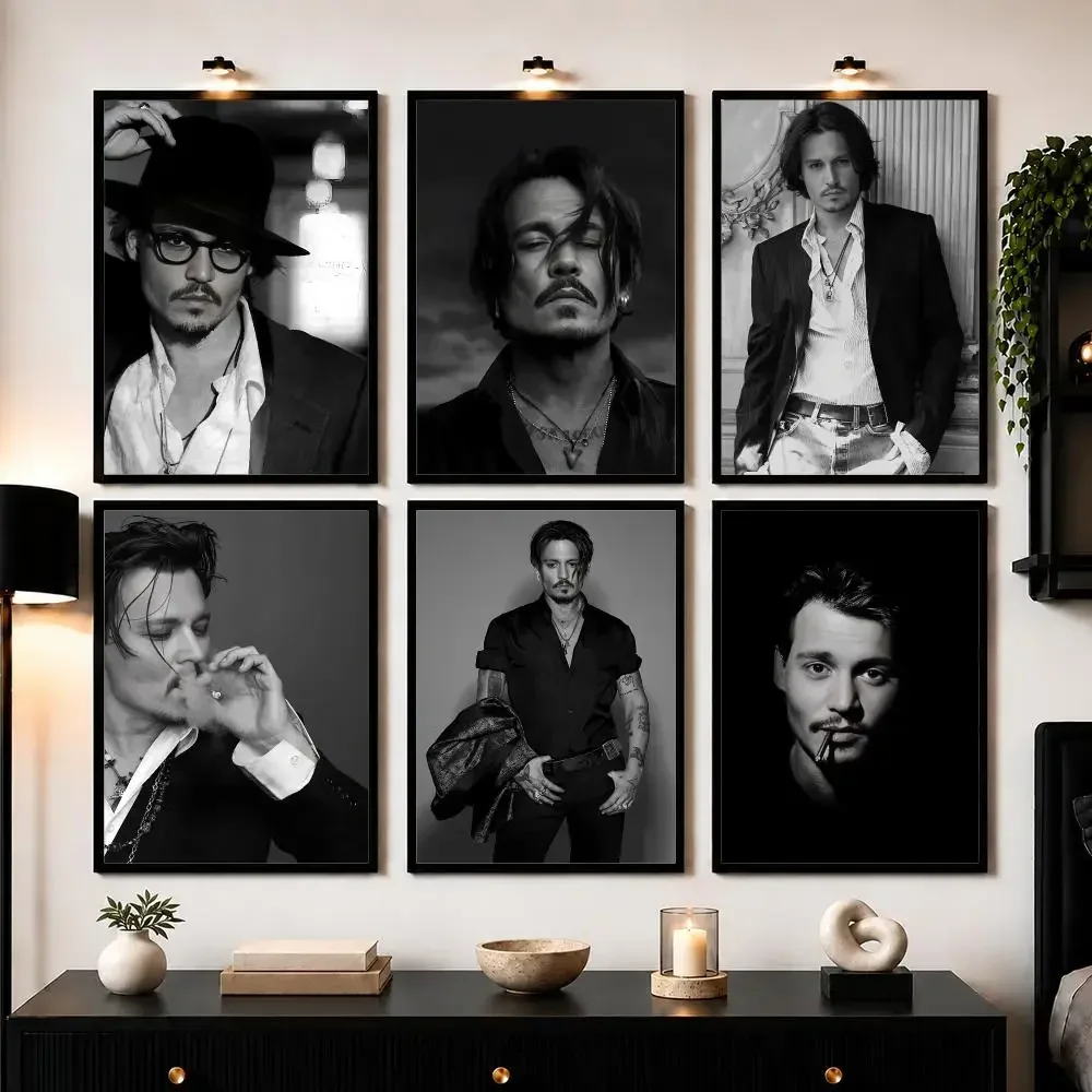Actor J-Johnny Depp Poster Wall Art Sticker For Living Bedroom Bar Home Decor Mural Painting Decoration