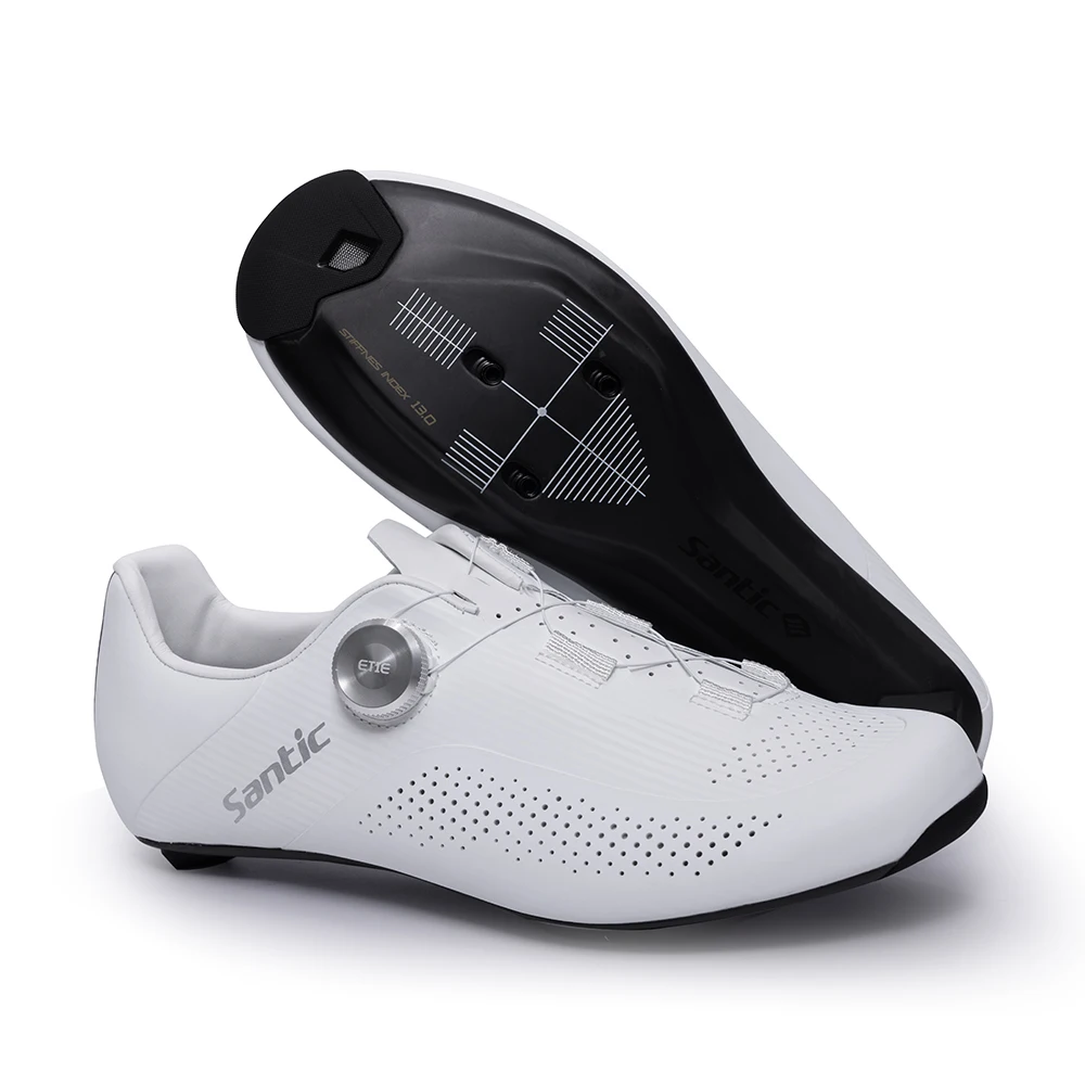 

Santic Men's Road Bike Shoes Carbon Fiber Sole Hardness Level 13 Professional Racing Bicycle Shoes Lightweight TMS25059