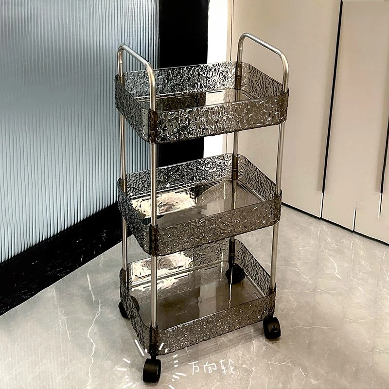 

Mobile Storage Rack Trolley Kitchen Bathroom Bedroom Multi Storey Snacks Storage Rack with Wheels Organizer Home Accessories