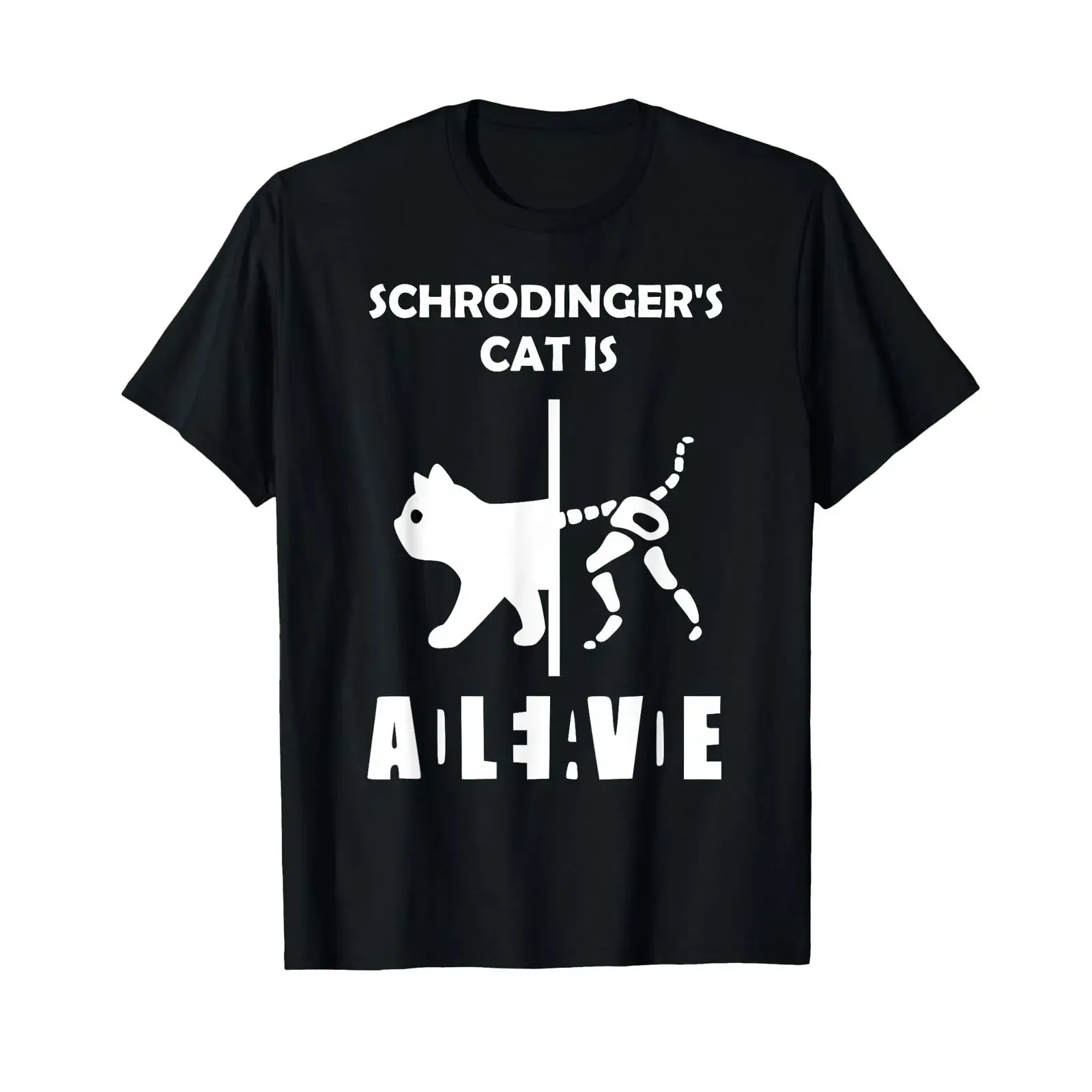 T-shirt Schrödinger's Cat Dead and Alive Physics Nerd, noir, vintage, délavé, doux, pour un usage quotidien, streetwear, polyvalent